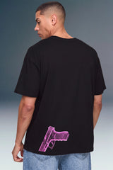Underrated Gun Black Oversized Fit T-shirt