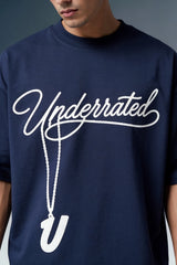 Underrated Pendant Navy Oversized T-shirt