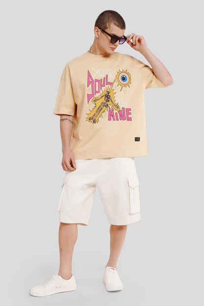 Your Soul Is Mine Beige Printed T-Shirt