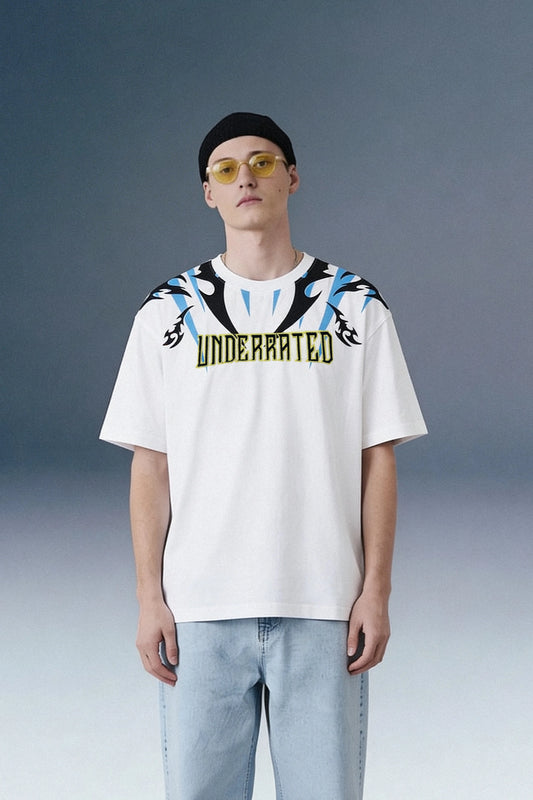 Rage Mode White Oversized T-shirt Men