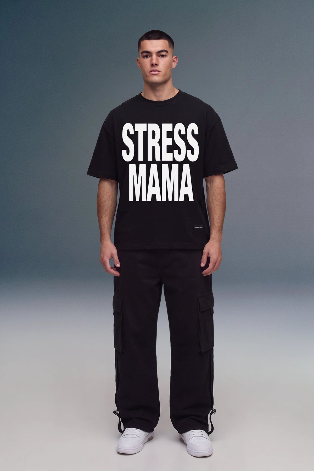 Stress Mama Black Oversized Fit T-shirt