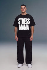 Stress Mama Black Oversized Fit T-shirt