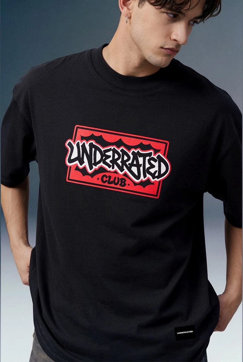 Underrated Graffiti Black Oversized T-shirt