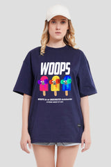 Woops Navy Blue Printed T-Shirt