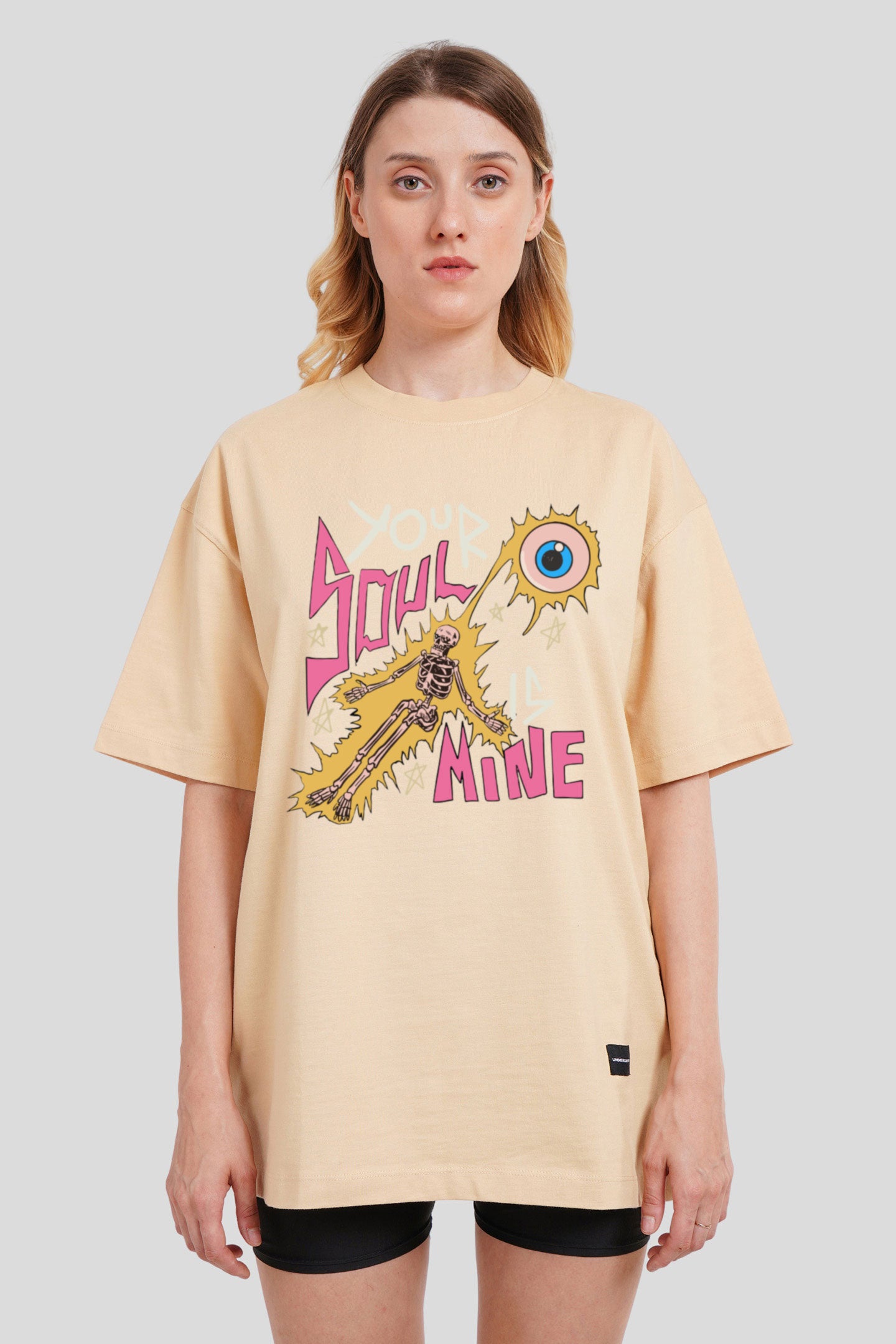 Your Soul Is Mine Beige Printed T-Shirt