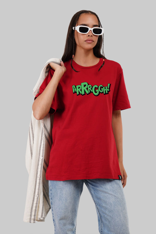 Arrggh Red Boyfriend Fit T-Shirt Women