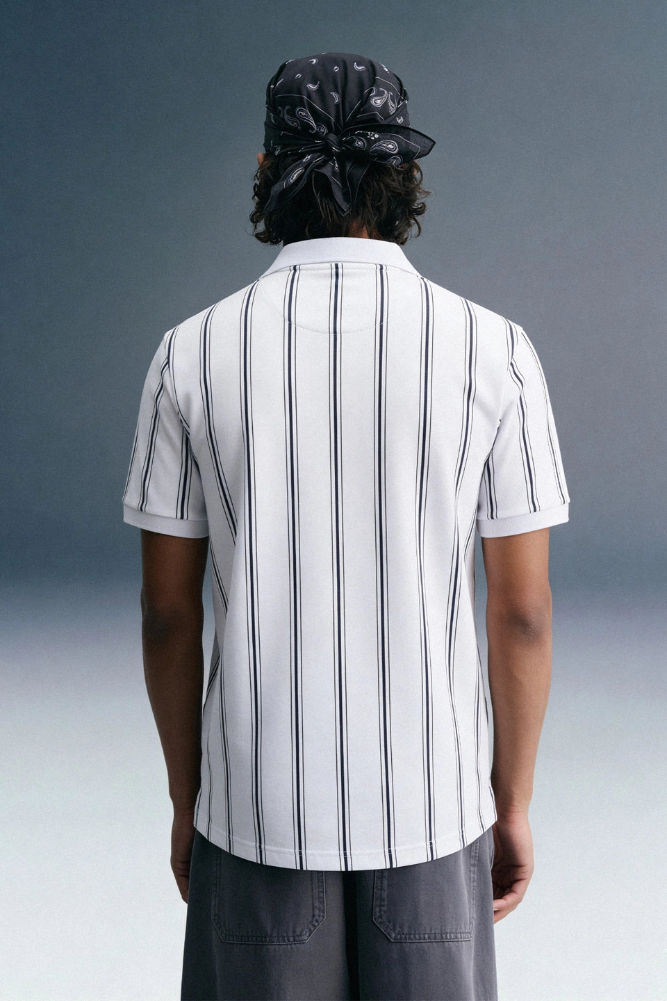 White Striped Polo T-Shirt