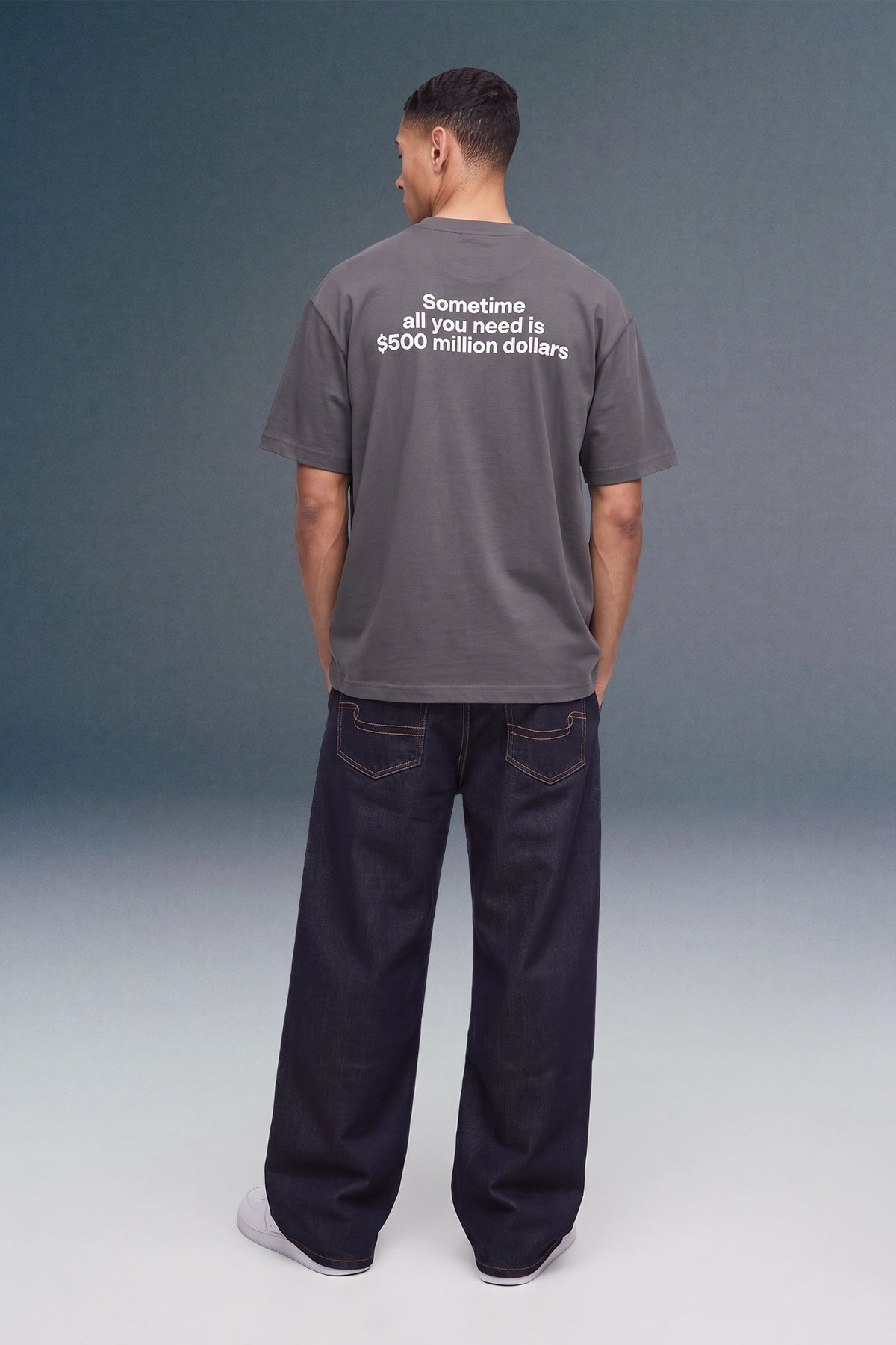 Million Dollars grey Oversized T-shirt
