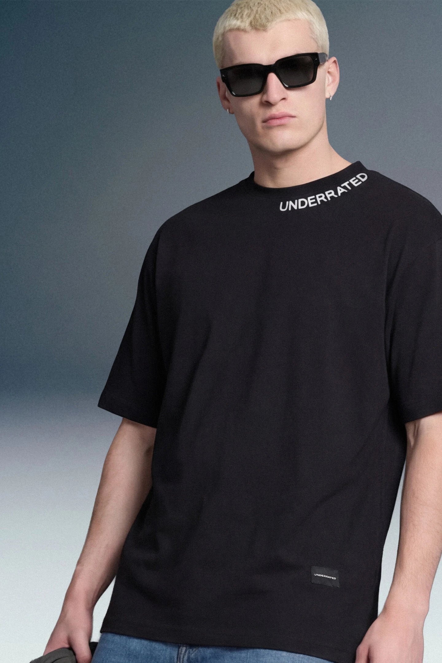 Underrated Curve Black Oversized T-shirt for Men