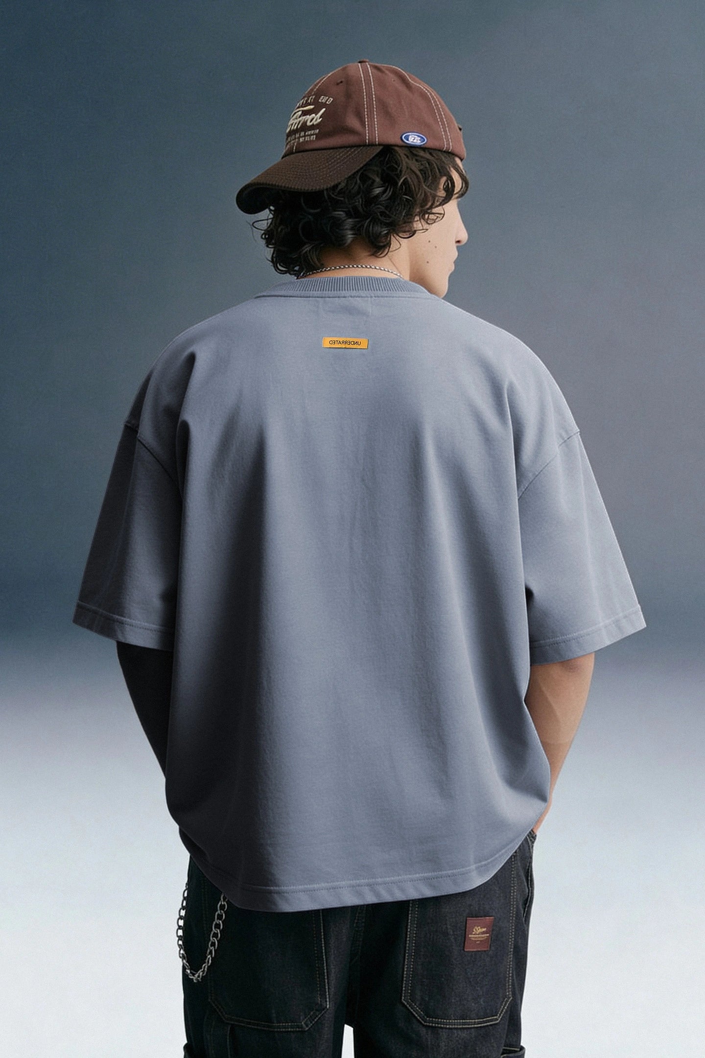 URC Splashed Blue Oversized T-shirt Men