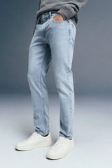 Sky Blue Low Rise Men's Slim Fit Jeans