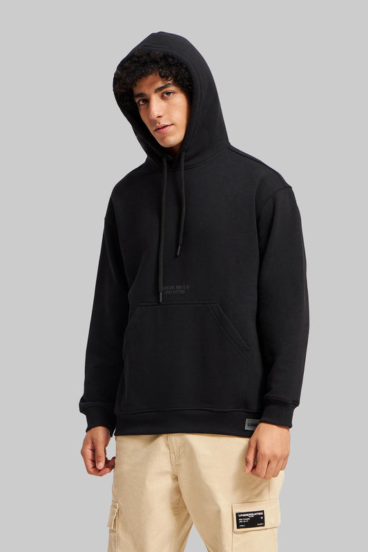 Black Pigment Print Hoodie