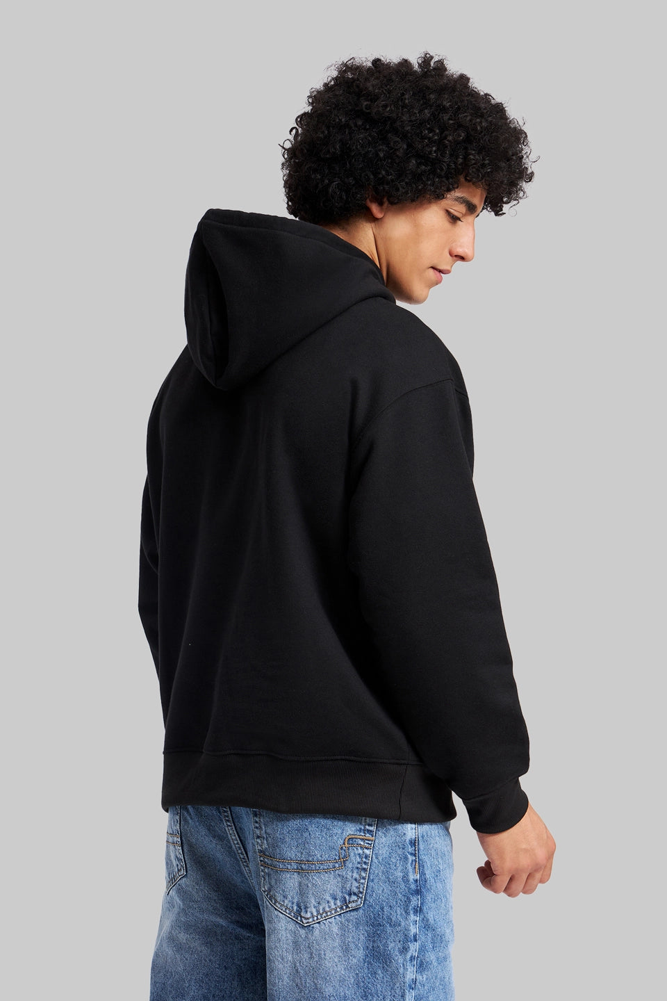 Black Leather Embossed Hoodie