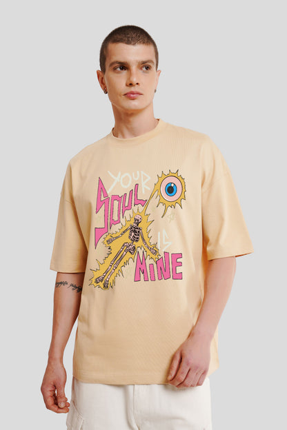 Your Soul Is Mine Beige Printed T-Shirt