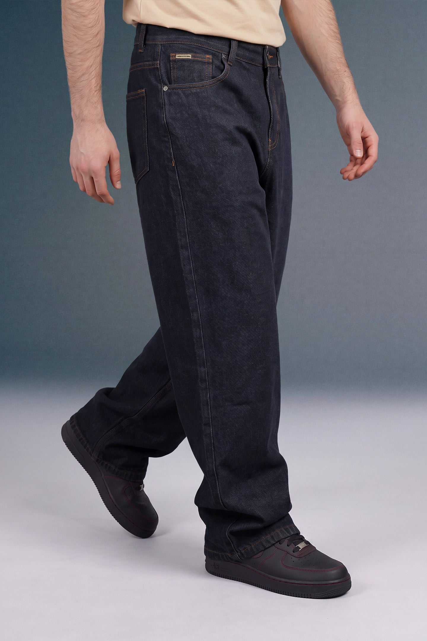 Vintage Dark Blue Men's Baggy Jeans