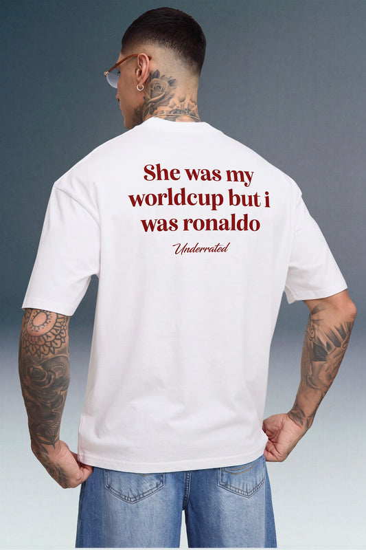 Ronaldo World Cup White Oversized T-shirt