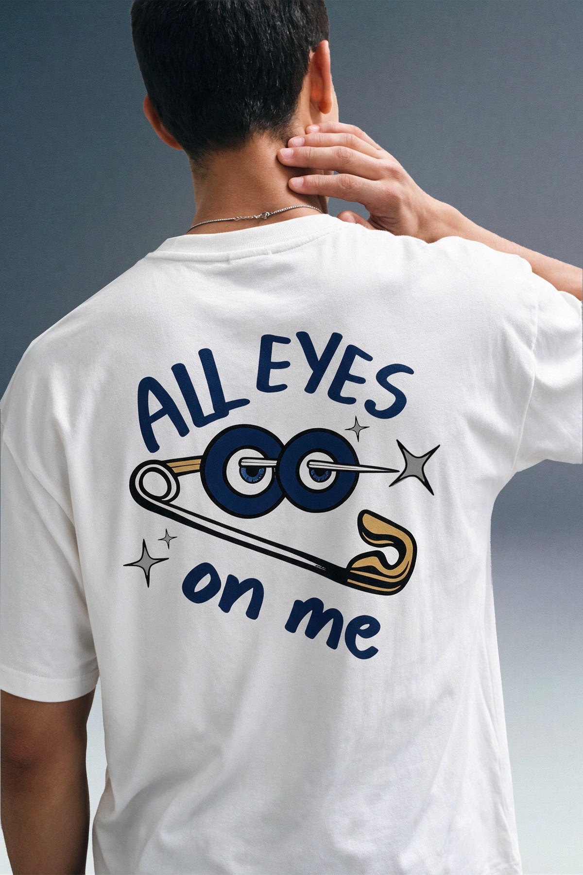 All Eyes On Me White Oversized T-shirt