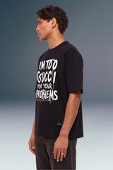 I'm Too Gucci Black Oversized T-shirt