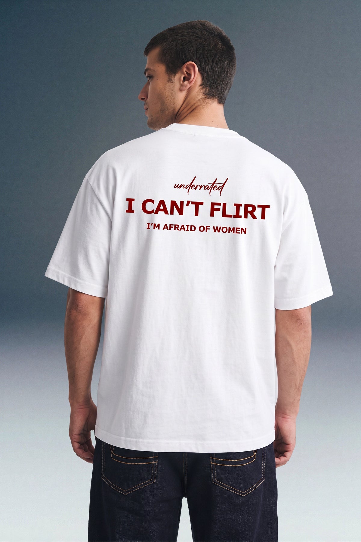I Can't Flirt White Oversized T-shirt