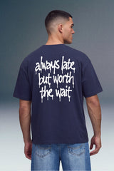 Always Late Navy Blue Oversized T-shirt