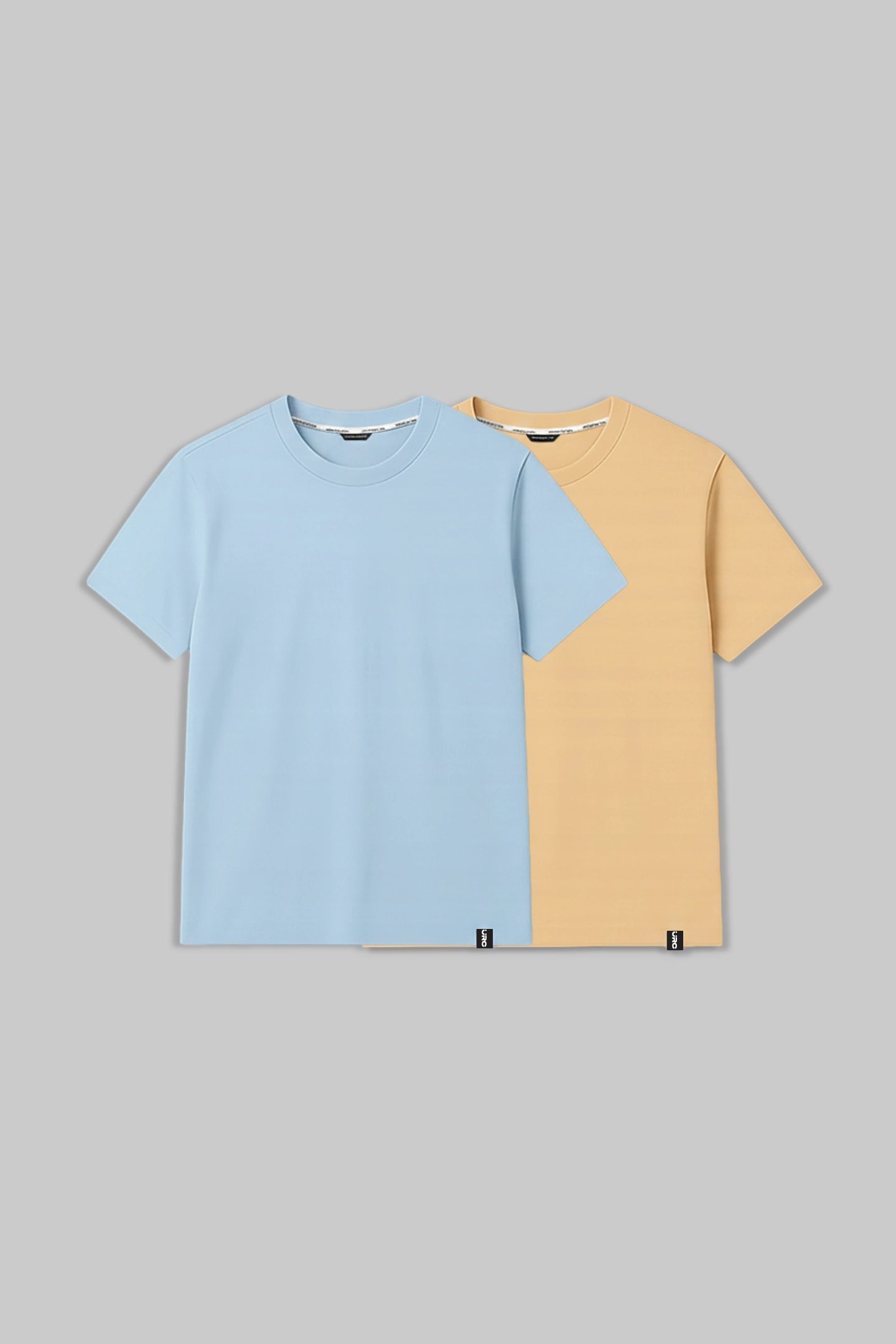 Pack of 2 Regular T-shirts - Sky Blue/ Beige