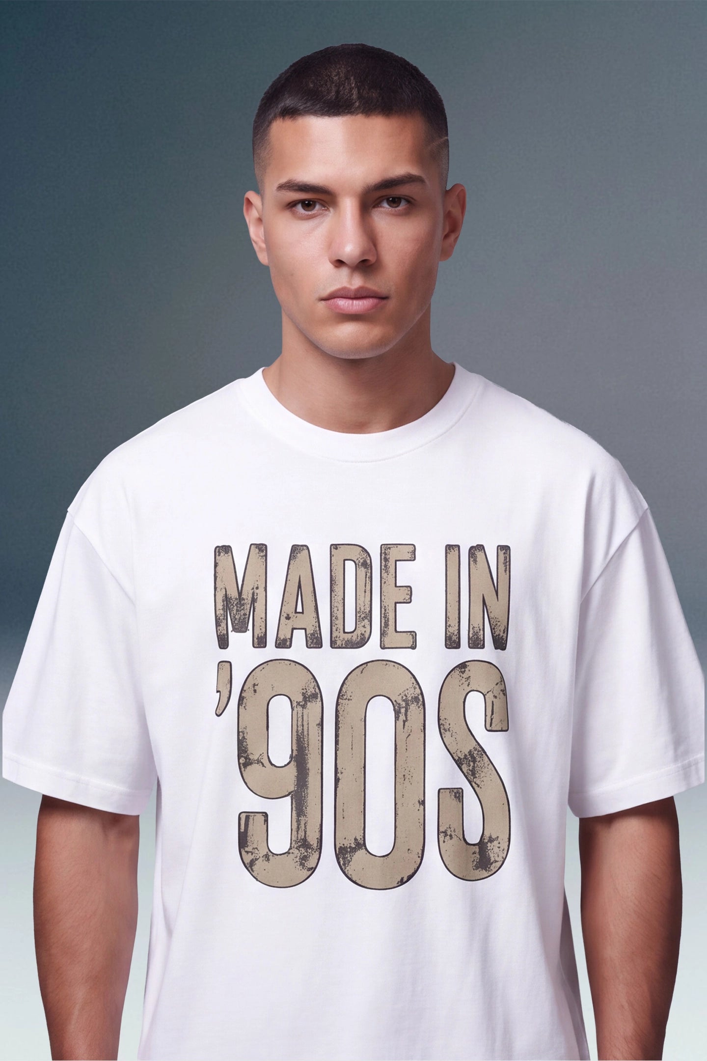 Made in 90s Graphic White Oversized T-shirt
