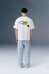 Varsity Patch White Oversized T-shirt Men