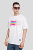 Good Vibes White Printed T-Shirt