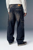Dark Grey Baggy Cargo Jeans Men — Front Pocket Detail | Multi-Pocket Streetwear Denim | URC
