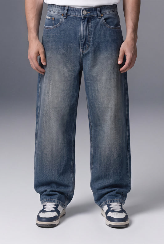 Vintage Blue Men's Baggy Fit Jeans