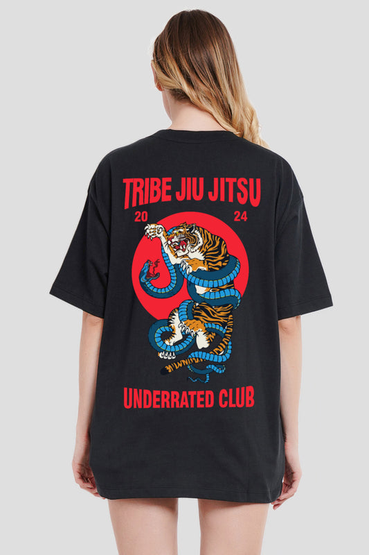 Jiu Jitsu Black Printed T-Shirt Women Oversized Fit