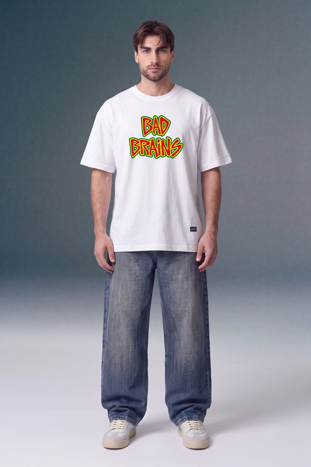 Bad Brains White Oversized Fit T-shirt