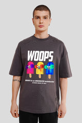 Woops Dark Grey Printed T-Shirt
