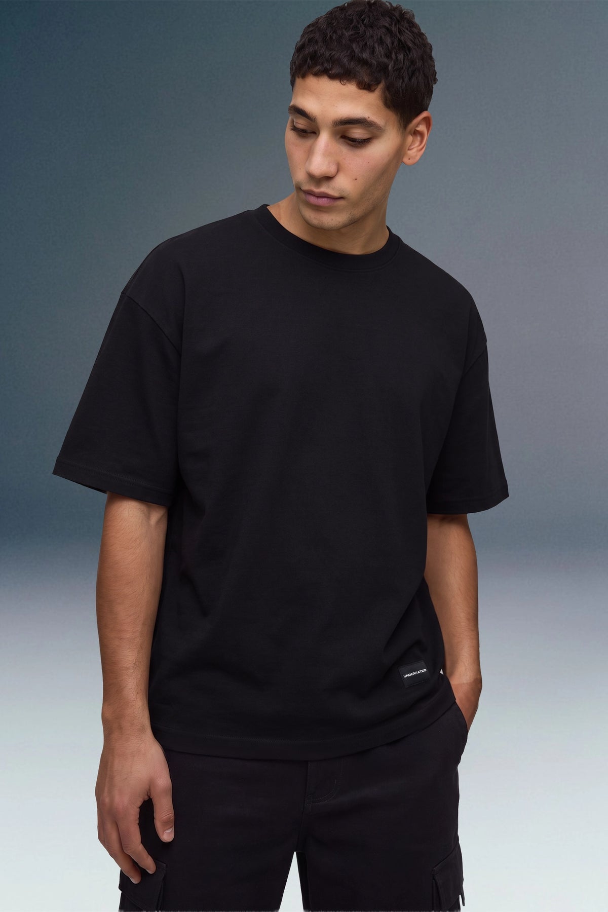 Underrated FBI Black Oversized Fit T-shirt