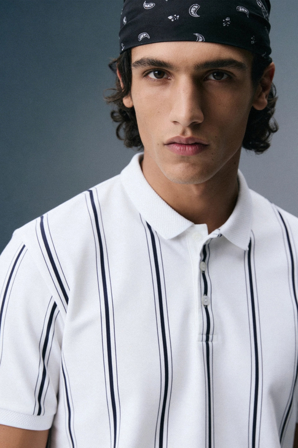 White Striped Polo T-Shirt