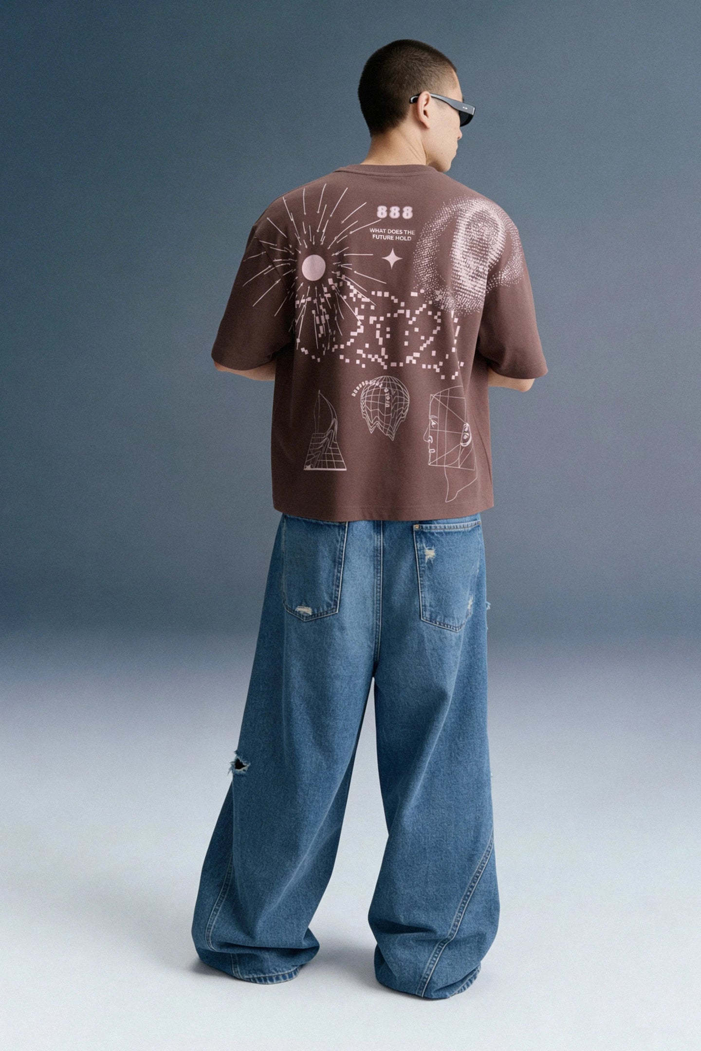 888 URC Purple Oversized T-shirt Men
