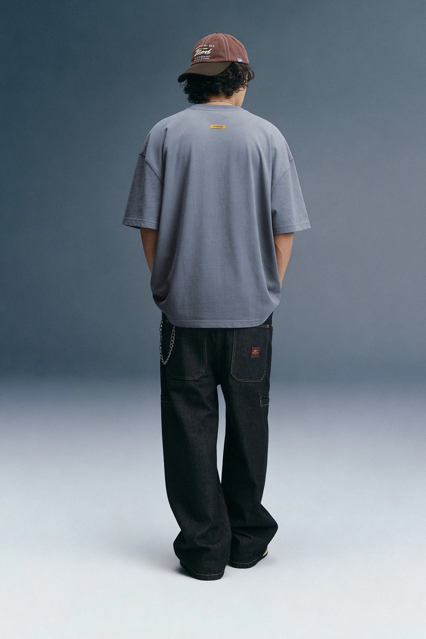 URC Splashed Blue Oversized T-shirt Men