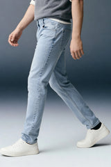 Sky Blue Low Rise Men's Slim Fit Jeans