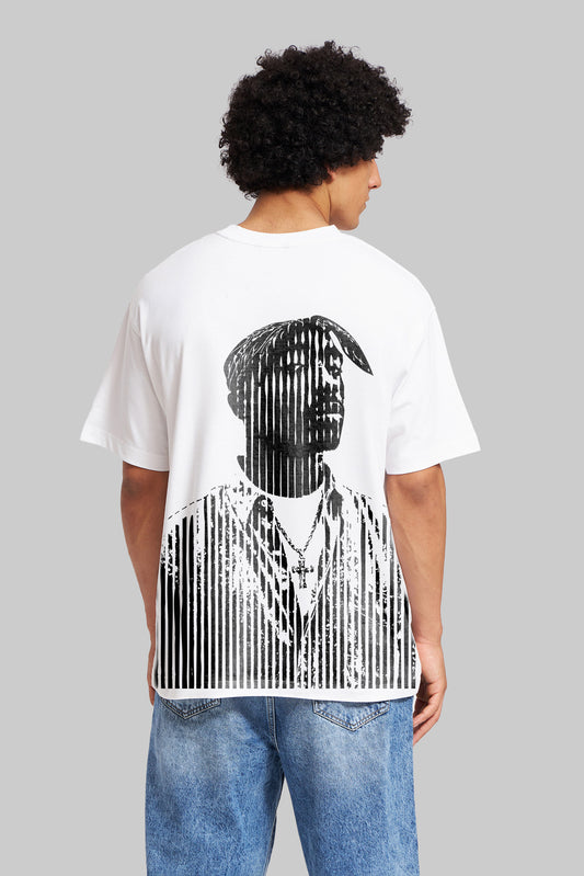Tupac White Oversized Fit T-Shirt Men Pic 1