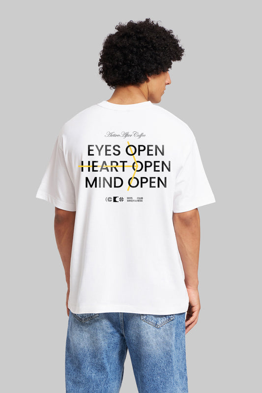 Eyes Open White Oversized Fit T-Shirt Men Pic 1