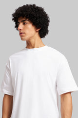 Art Of Doing Nothing White Oversized Fit T-Shirt Men Pic 4