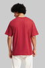 Scratched Red Oversized Fit T-Shirt Men Pic 2