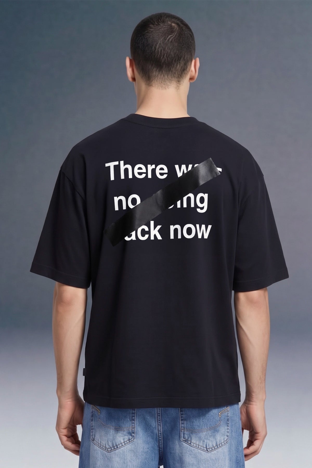 Turning Back Black Oversized T-shirt