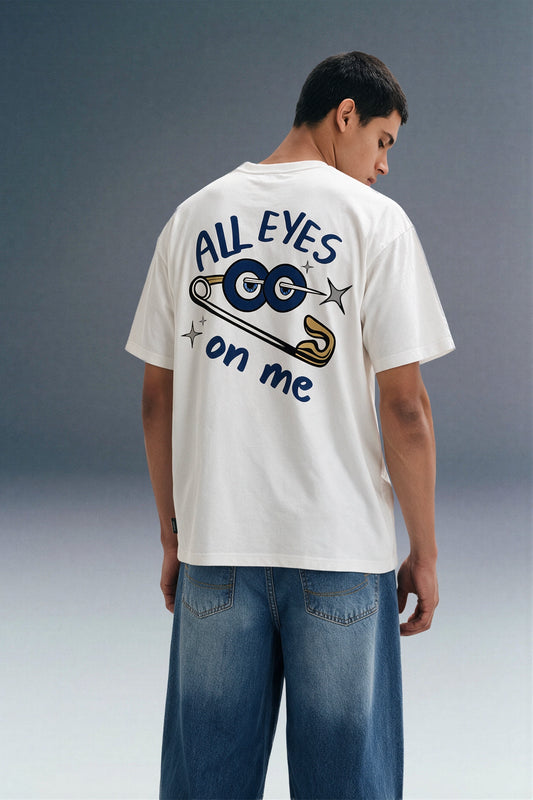 All Eyes On Me White Oversized T-shirt