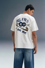 All Eyes On Me White Oversized T-shirt