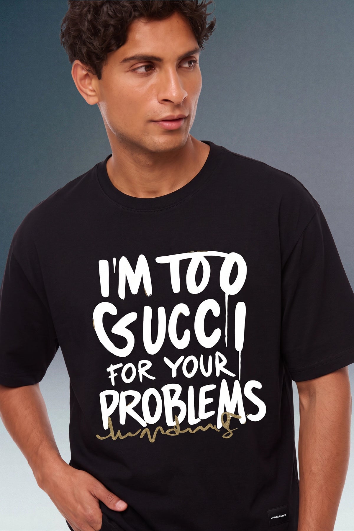 I'm Too Gucci Black Oversized T-shirt