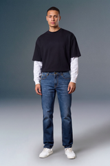 Indigo Mid Rise Dark Wash Men's Slim Fit Jeans