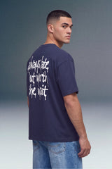 Always Late Navy Blue Oversized T-shirt