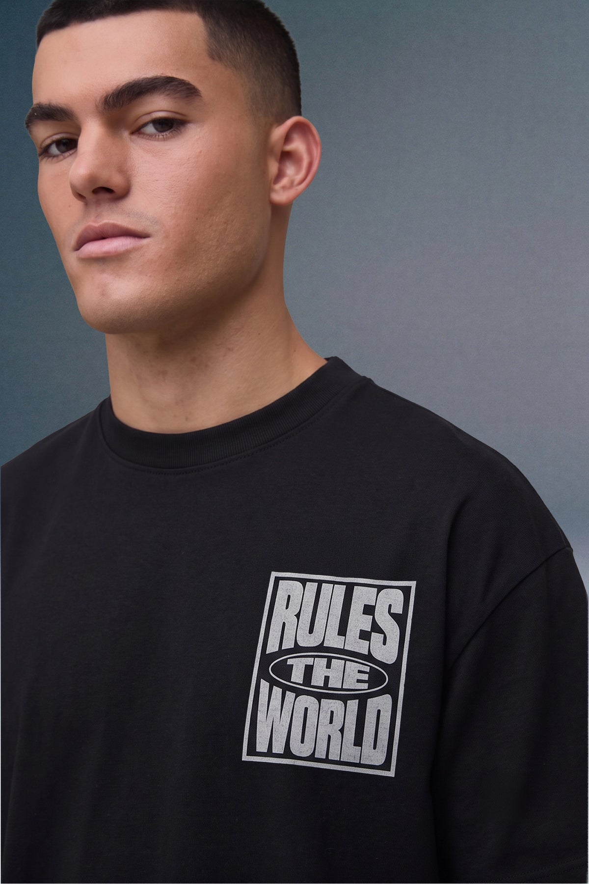 Rules The World Black Oversized T-shirt
