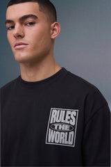 Rules The World Black Oversized T-shirt